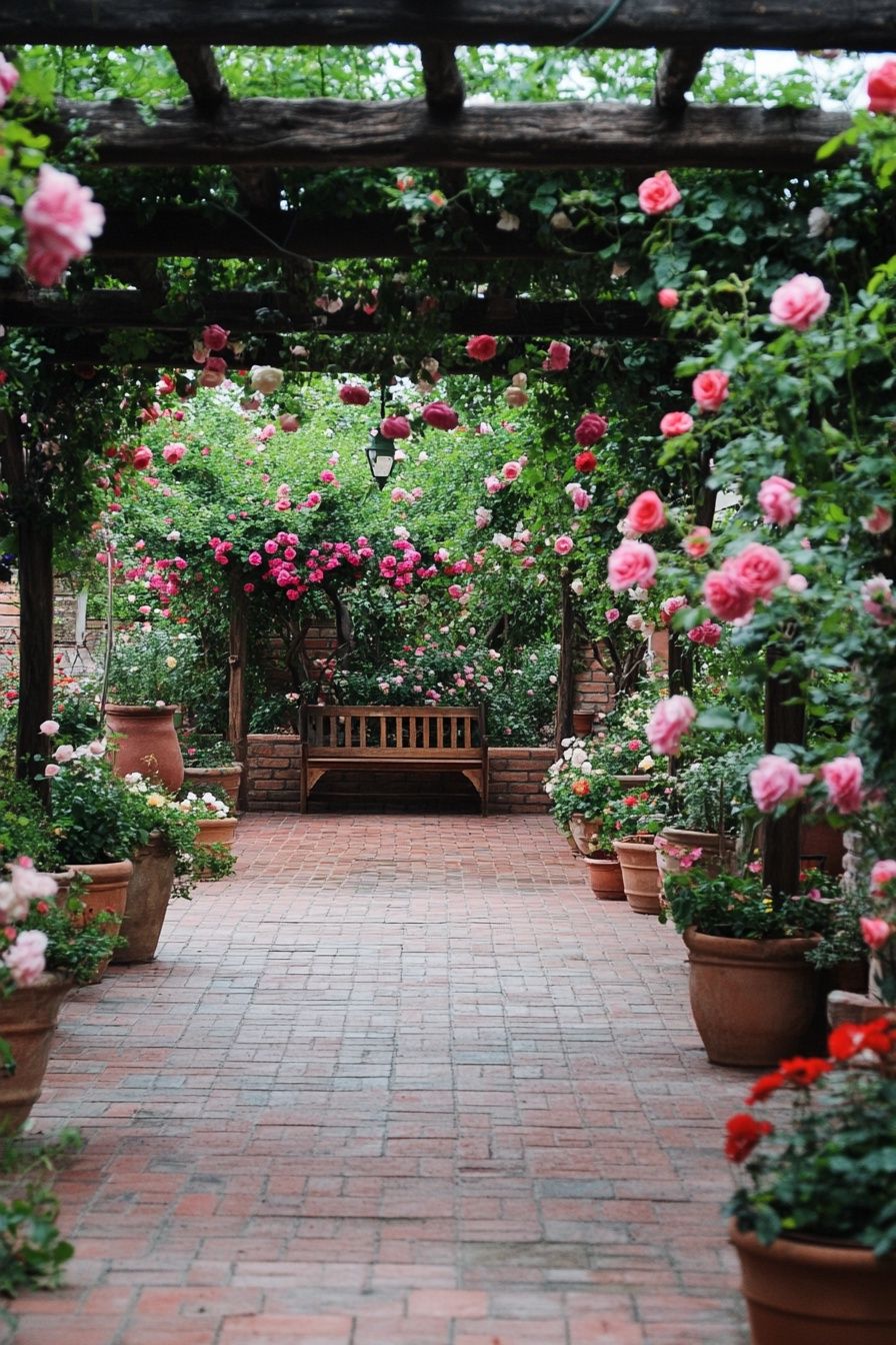 2. Create a Romantic Rose-Covered Pergola