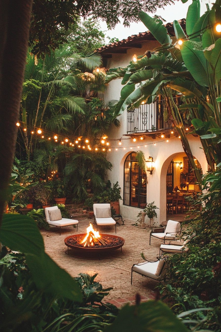 12. Courtyard Patio with String Lights