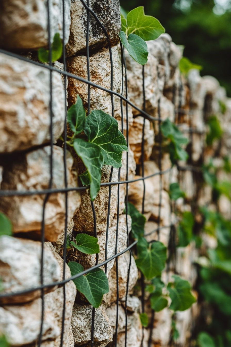 Create a Living Gabion Fence with Climbing Greenery