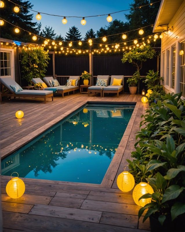 Inexpensive Poolside Lighting