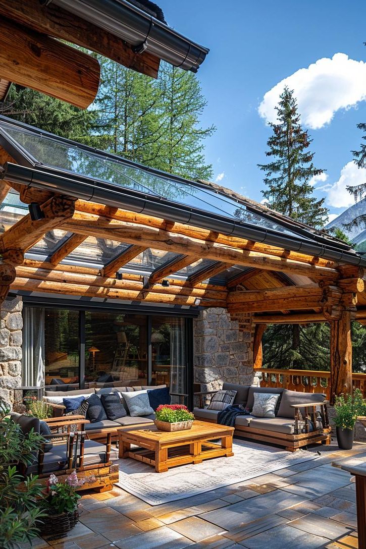 17. Rustic Cabin Roof Skylight Ideas-1