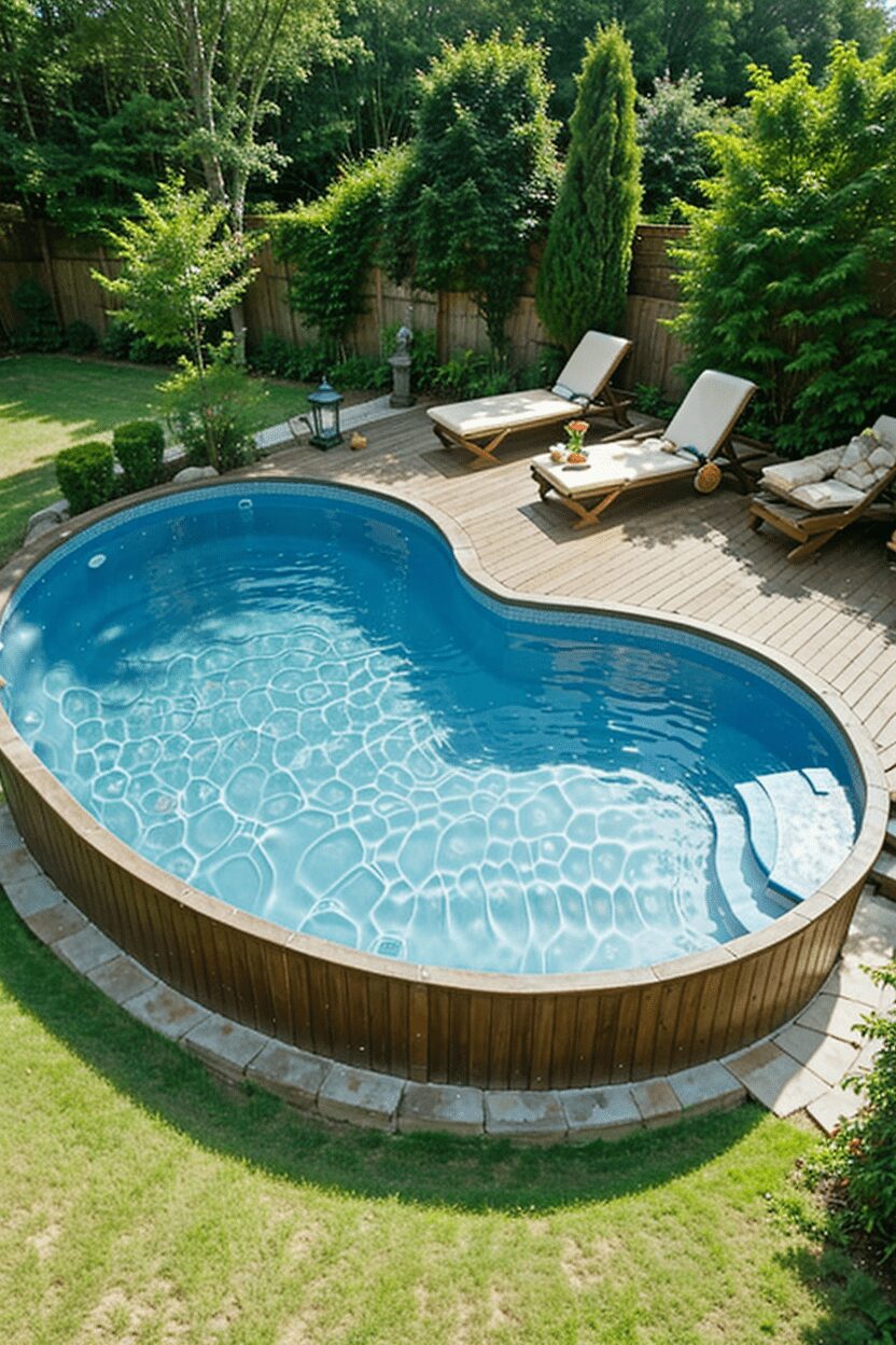 above ground pool with desk level