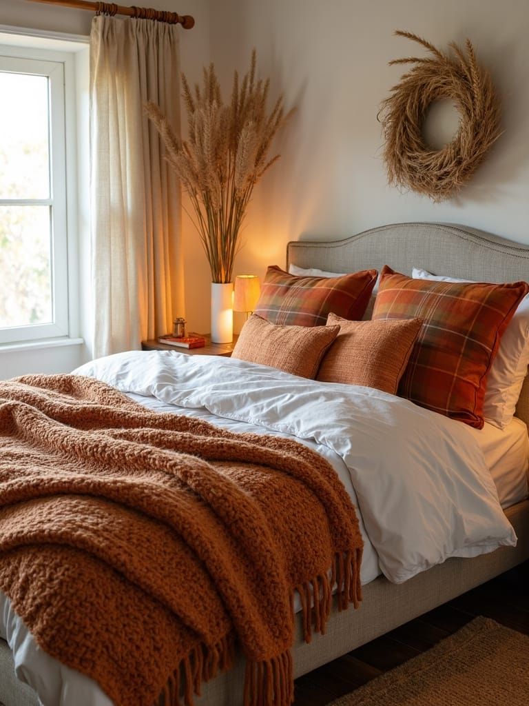 cozy fall pillow layering