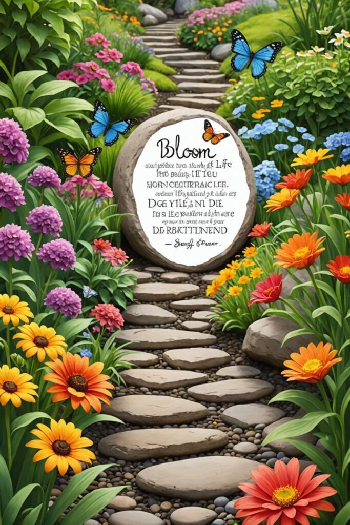 Inspirational Quote Rocks for Gardens