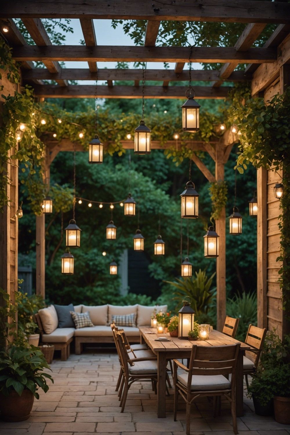 Retro-Style Metal Lanterns with Frosted Glass