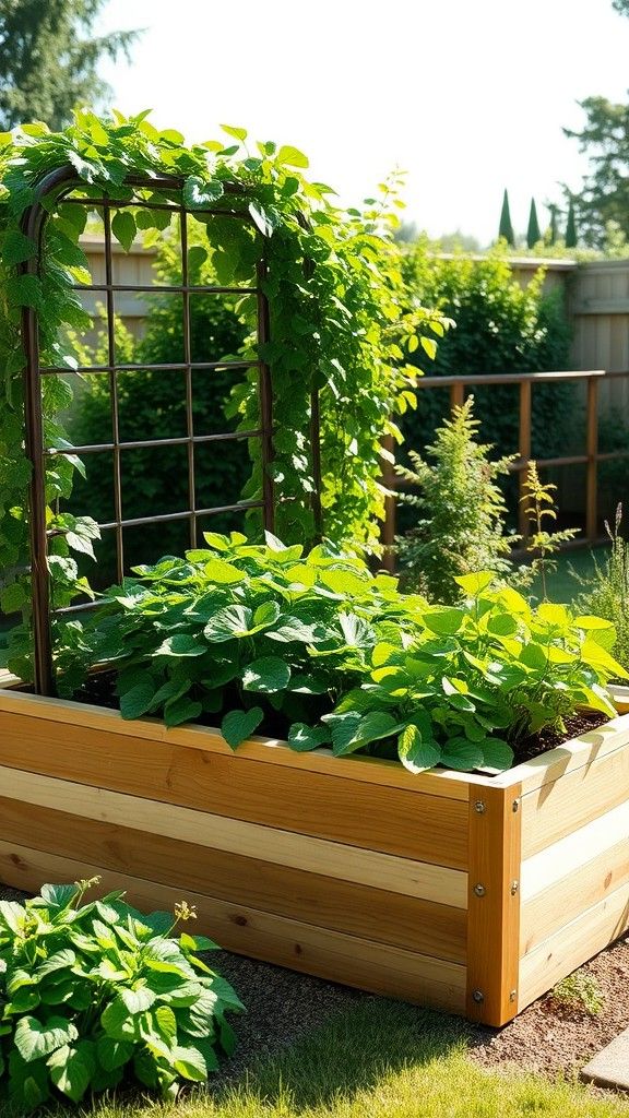 Raised Garden Beds with Trellises