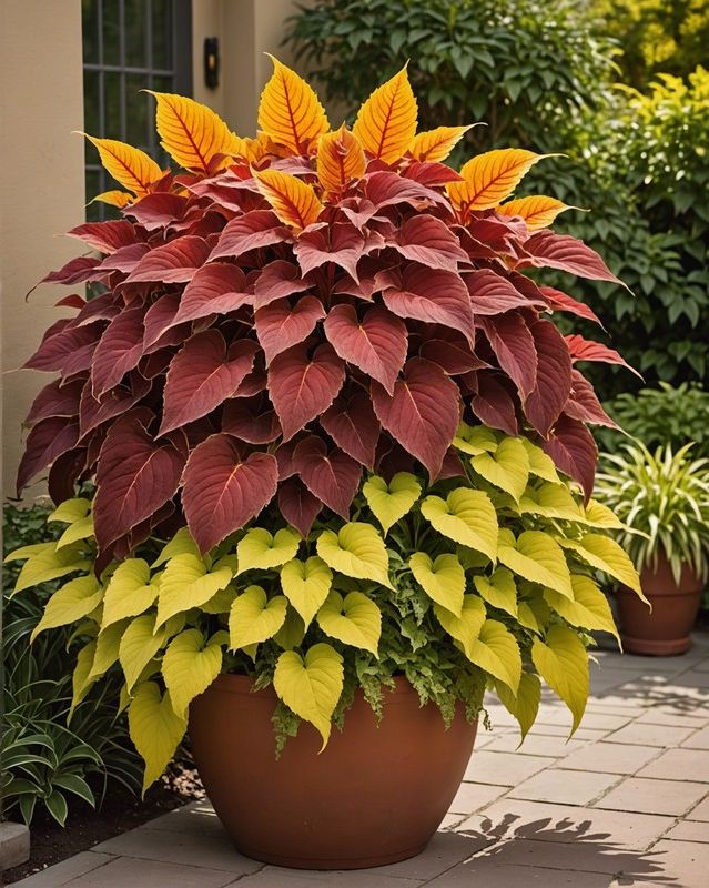 Sunset Blaze: Match Coleus with Ornamental Grasses