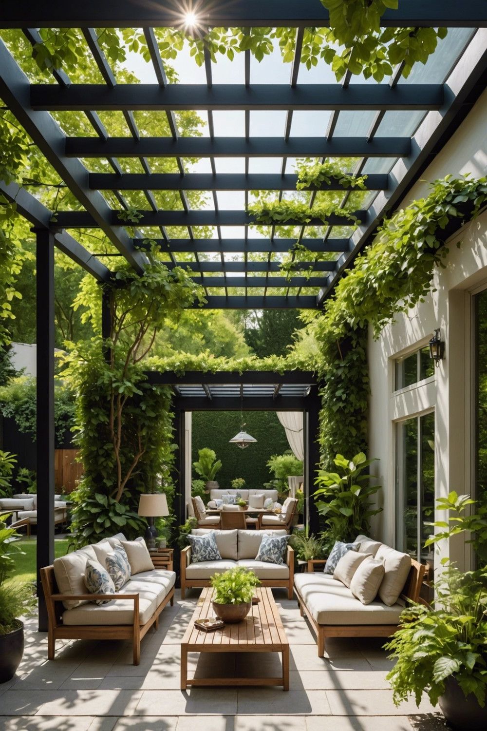 Pergola with Skylights for Natural Light