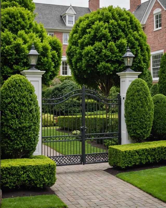 Boxwood Hedge with Gate