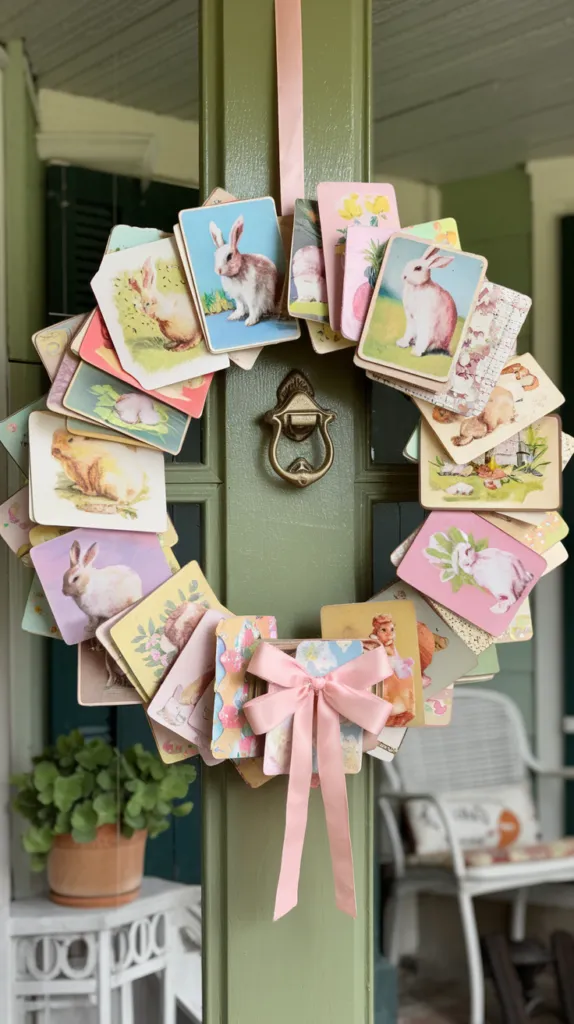 Vintage Easter Card Wreath