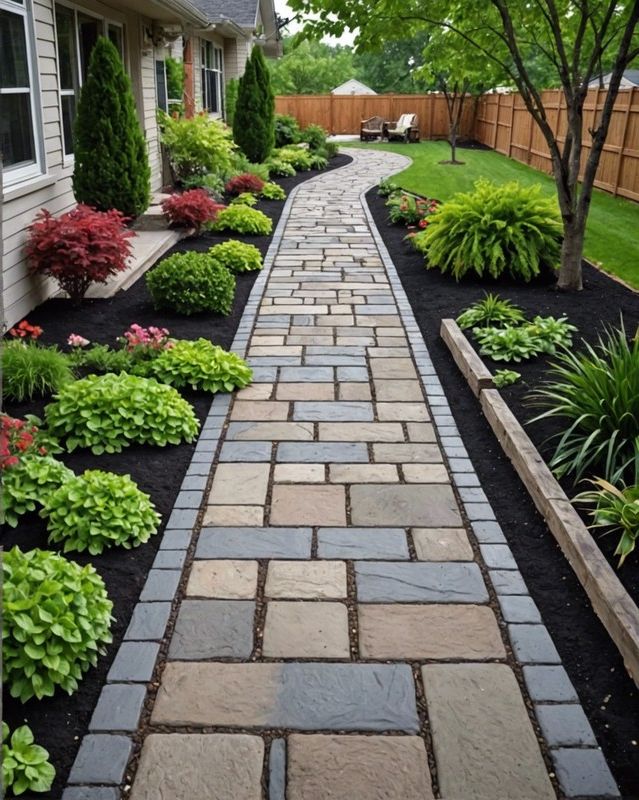 Concrete Walkway with DIY Borders