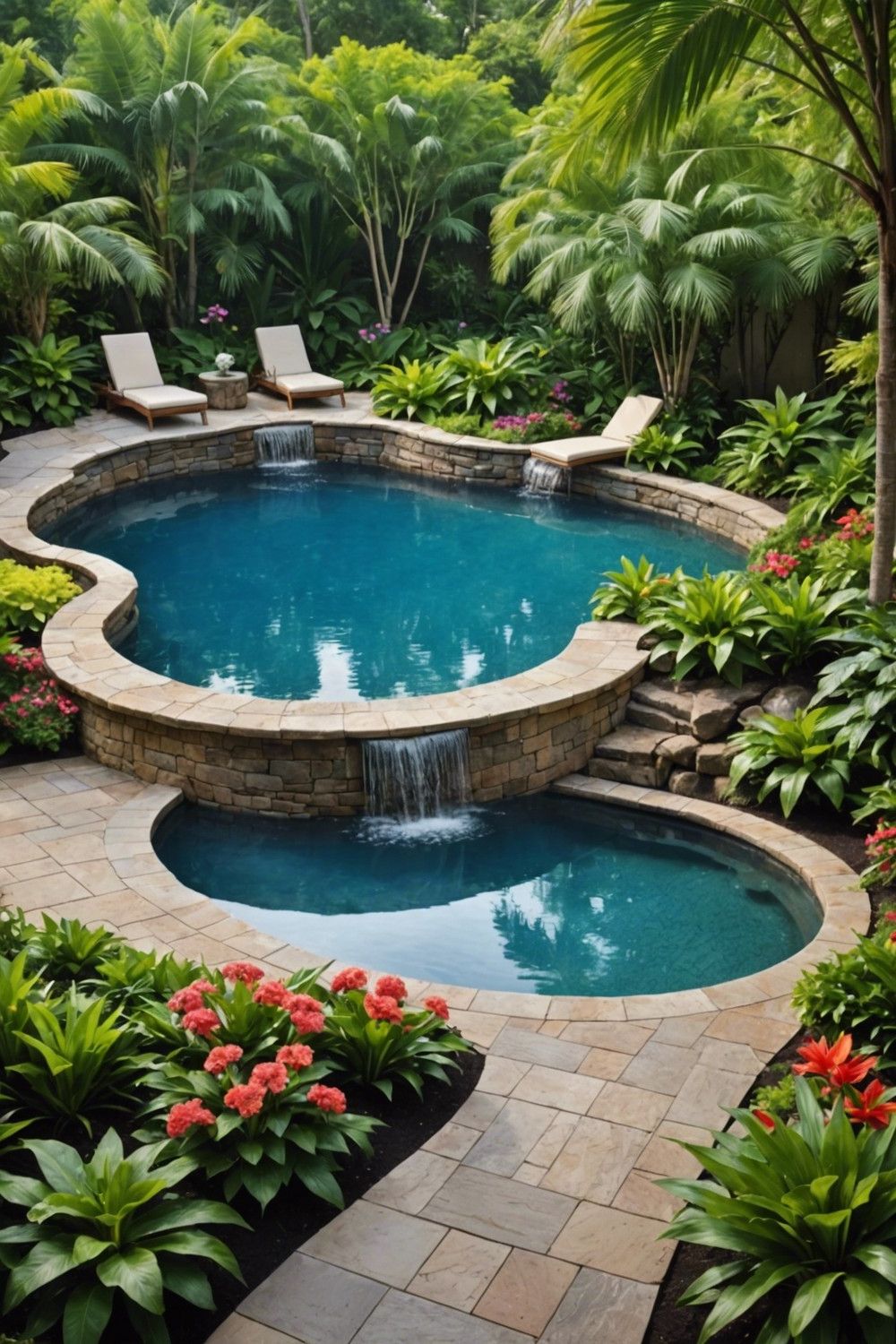 Tropical Oasis Semi Inground Pool