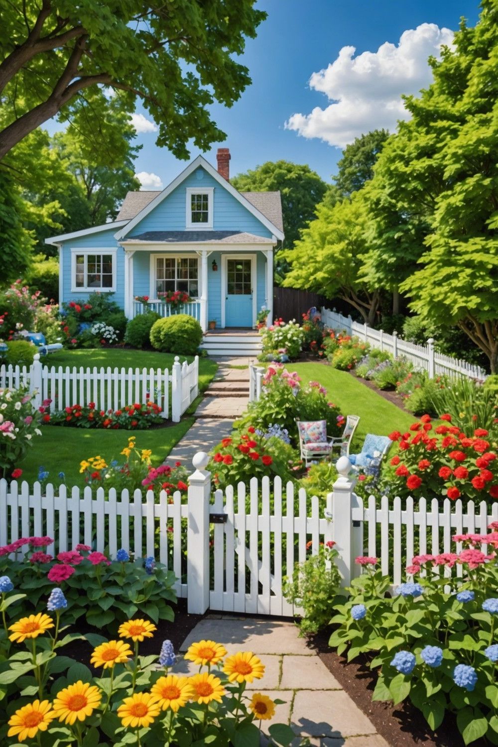 Classic White Picket Fences
