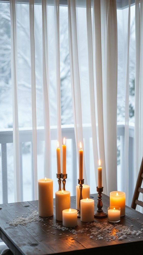 Sheer Curtains with Candlelight