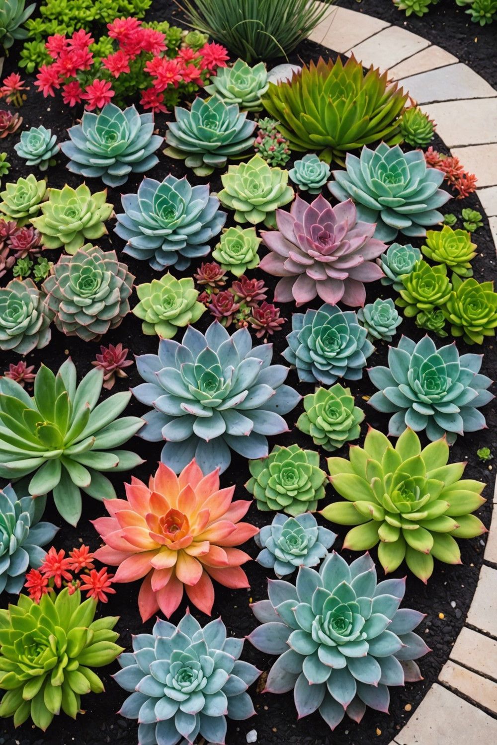 Colorful Succulent Borders