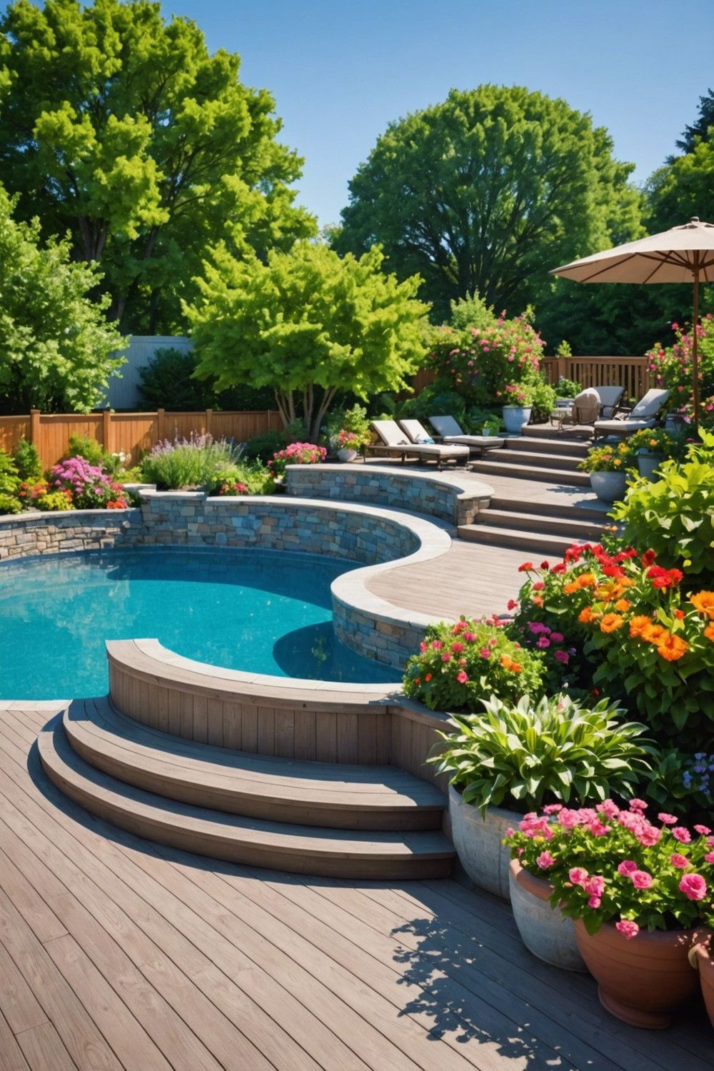 Steps with Built-in Planter Boxes
