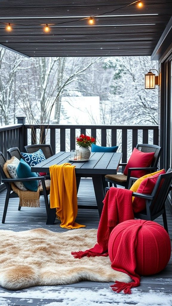 Vibrant Pillows and Throws in Bold Colors