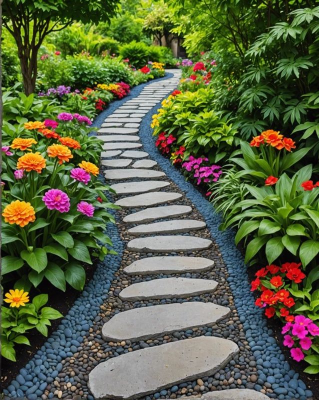 DIY Pebble Walkway