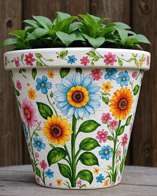 Decoupage Flower Pot