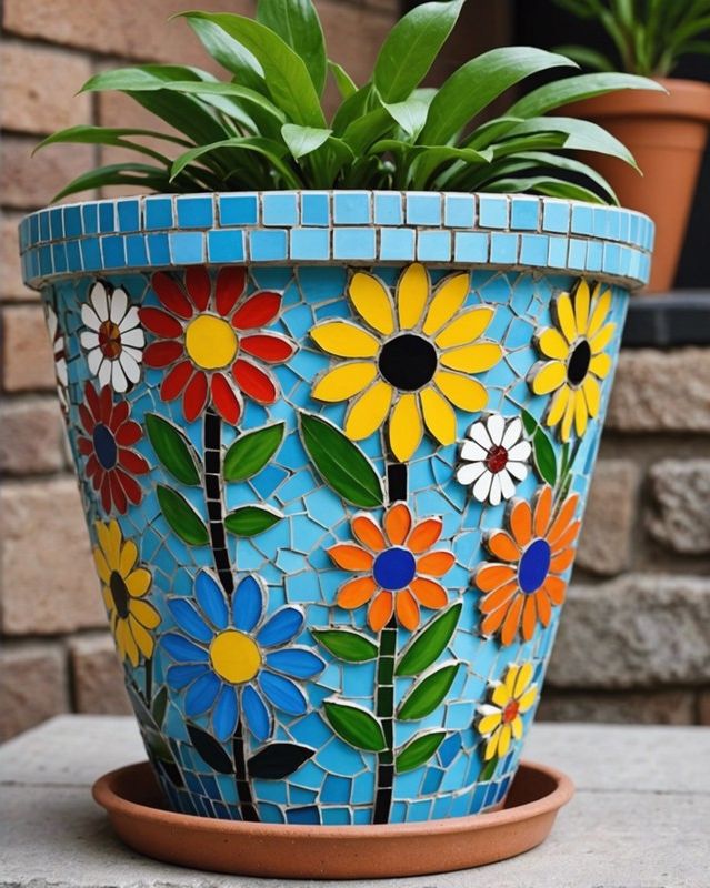 Mosaic Flower Pot