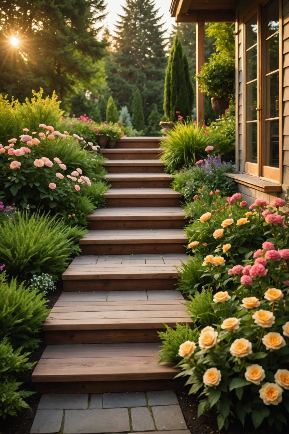 Cedar Wood Steps with a Natural Aroma