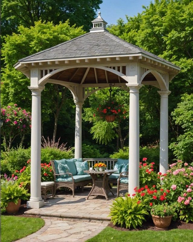 Gazebo with Attached Pergola