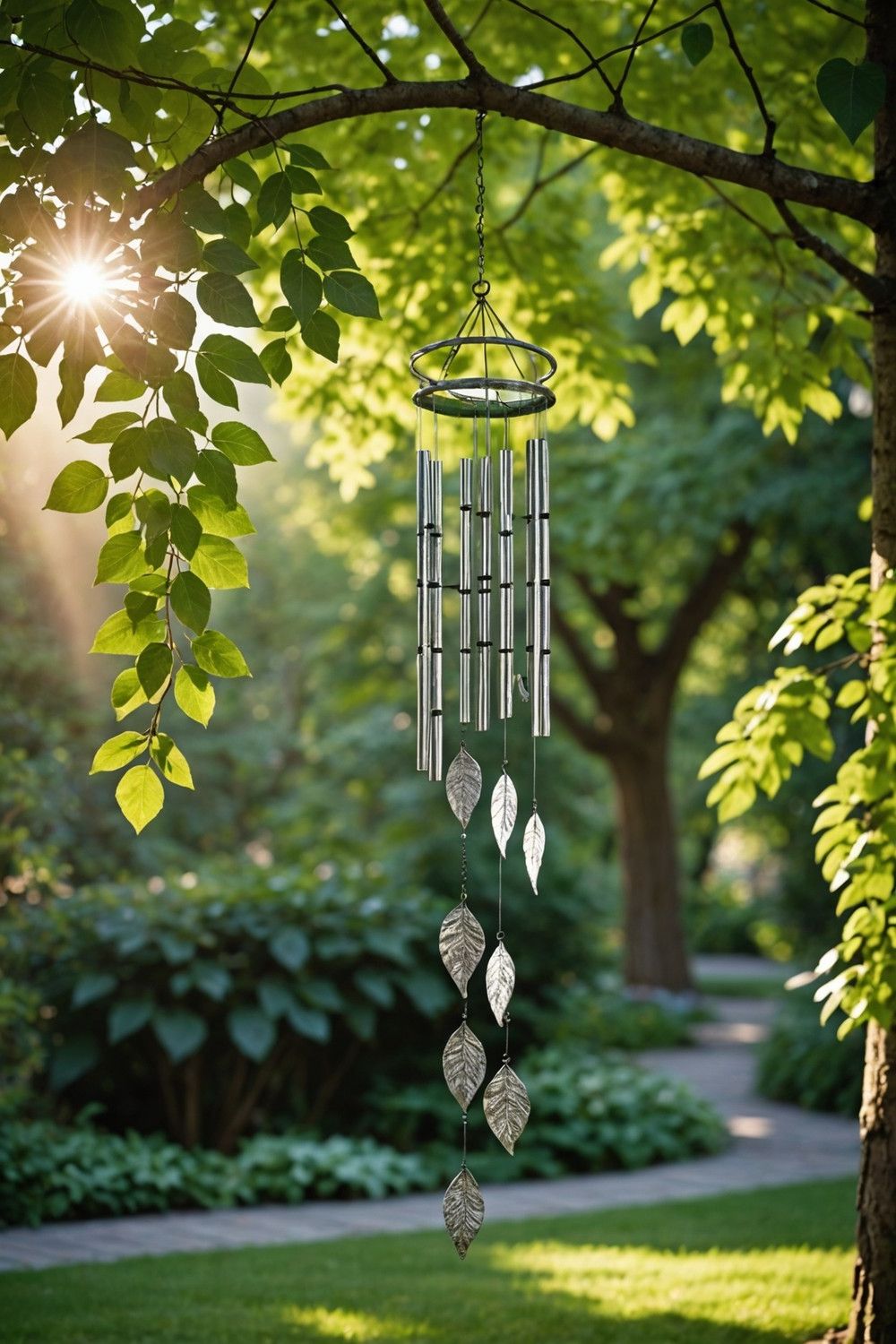 Metal Leaf Wind Chimes