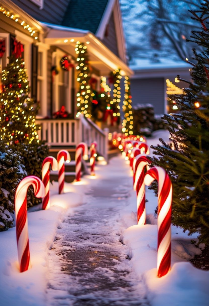 Candy Cane Pathway Markers