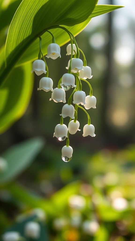 Lily of the Valley: Delicate White Bell-Shaped Blooms