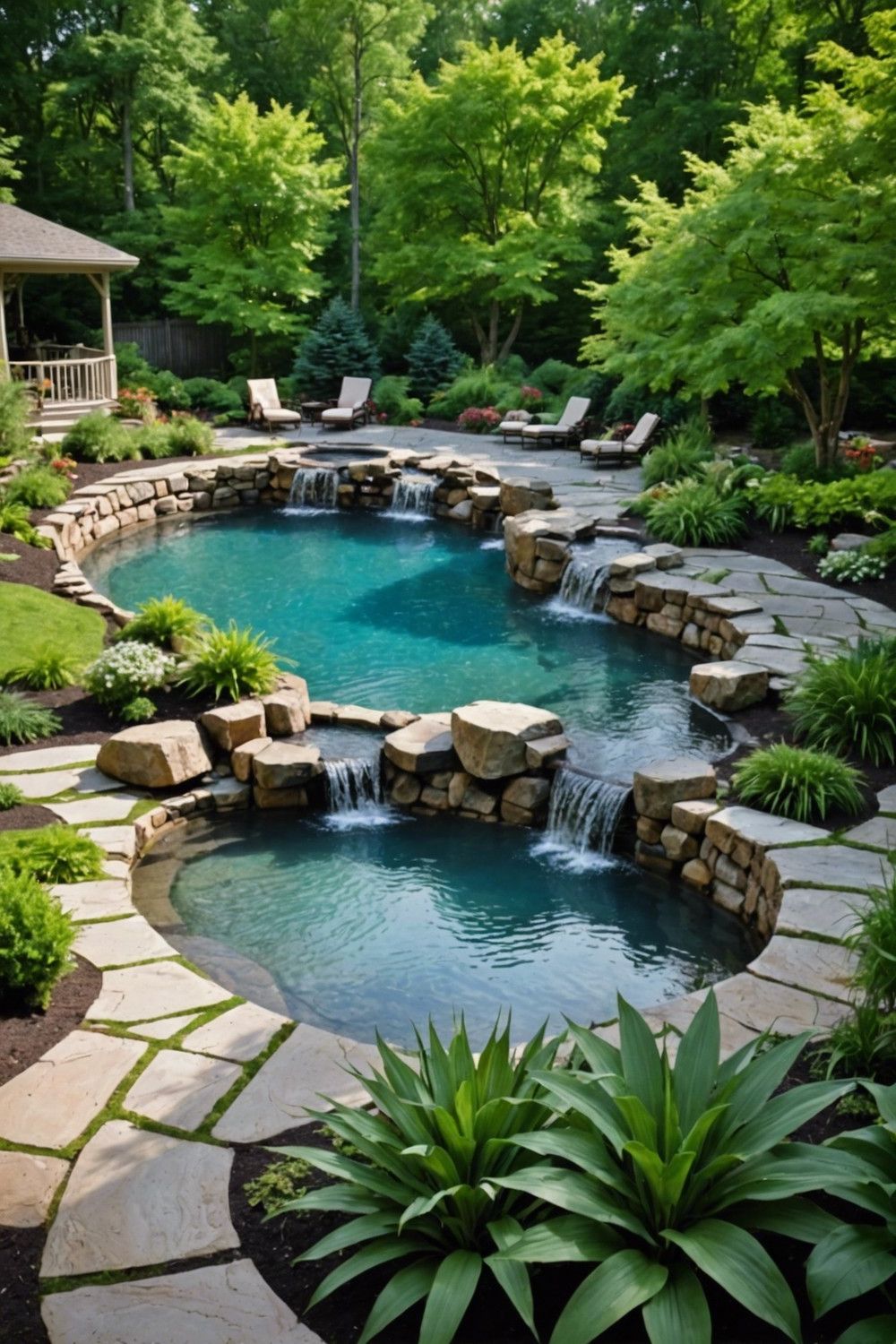 Free-Form Semi Inground Pool