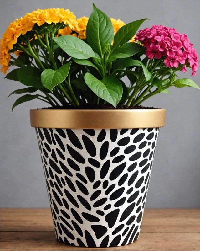 Animal Print Flower Pot