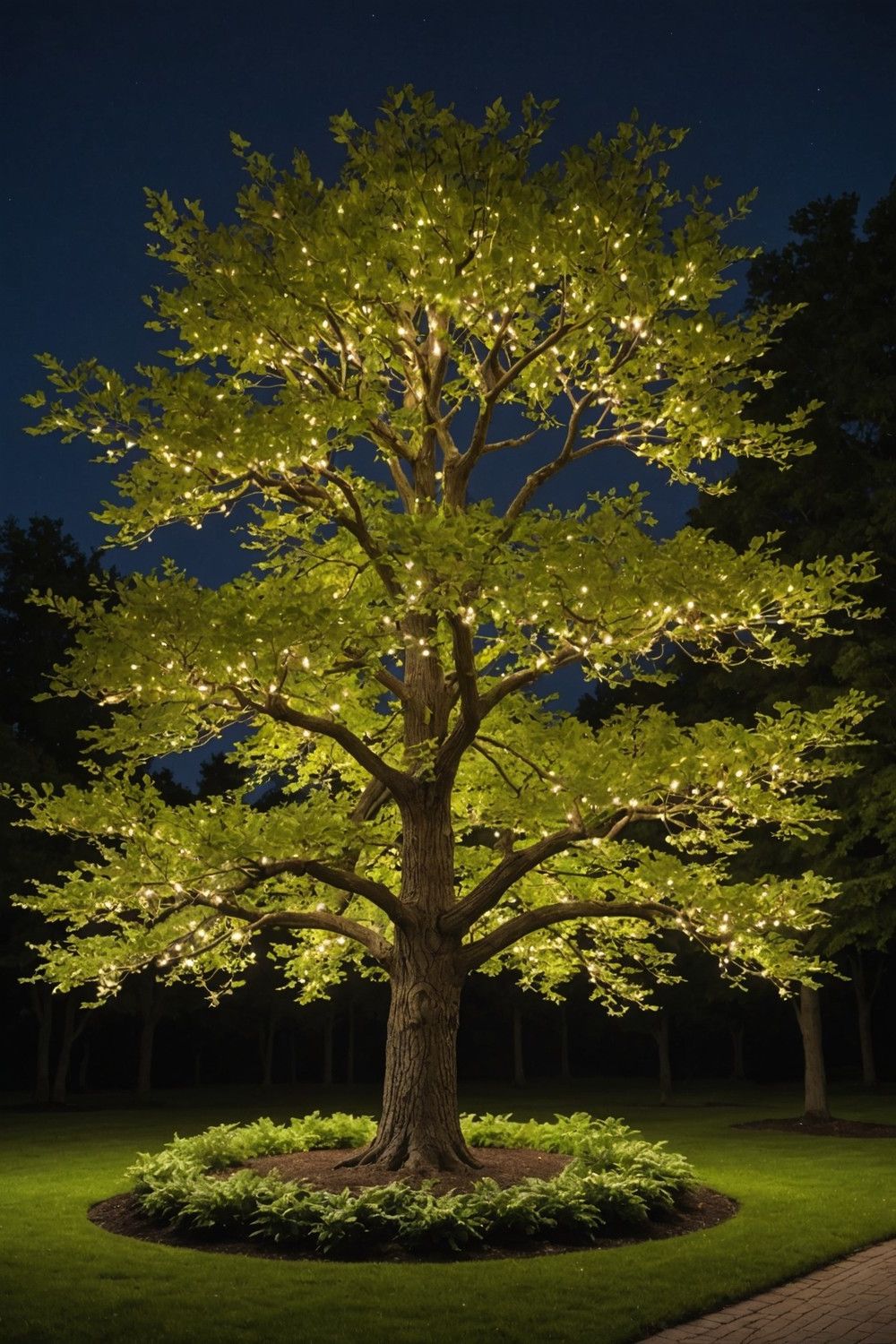 Add Outdoor Lighting to Highlight the Tree's Beauty