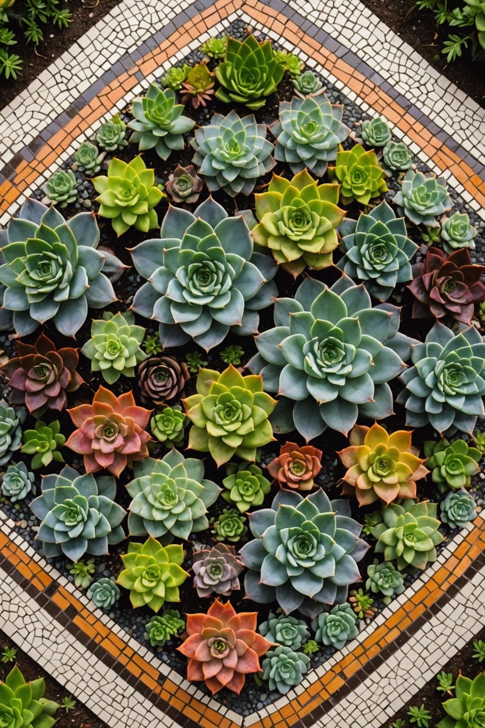 Vivid Succulent Mosaics