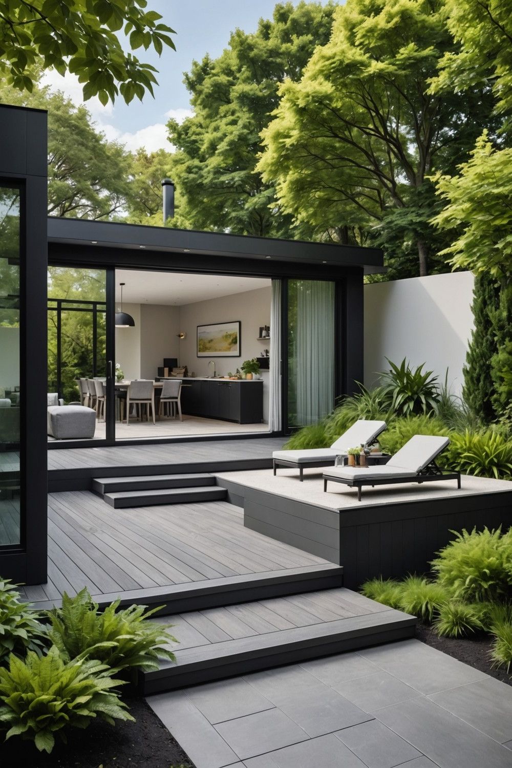 Sliding Steps with Retractable Screen