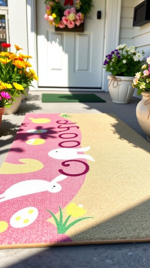 Brightly Painted Welcome Mat