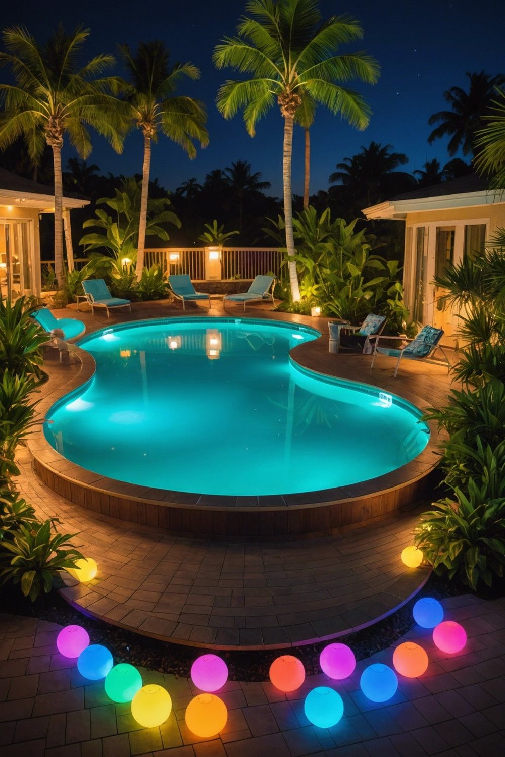 Round Pool with LED Lighting
