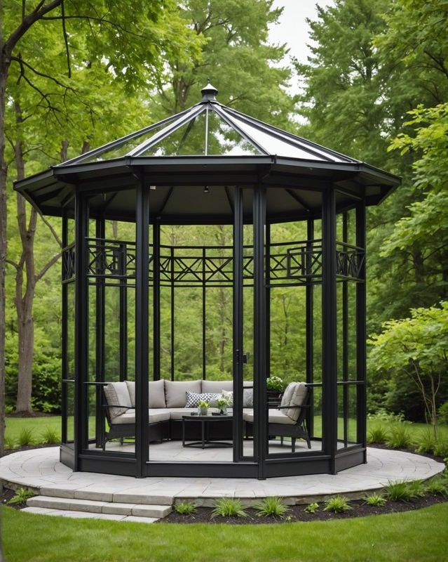 Modern Gazebo with Geometric Lines