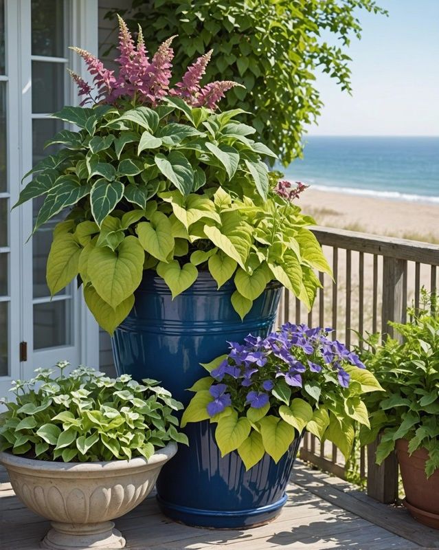 Coastal Cooler: Mix Coleus with Sea-Inspired Decor and Flowers