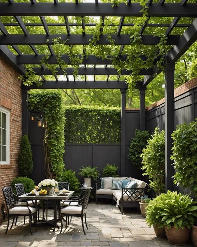Trellis-Covered Patio with Shade and Privacy