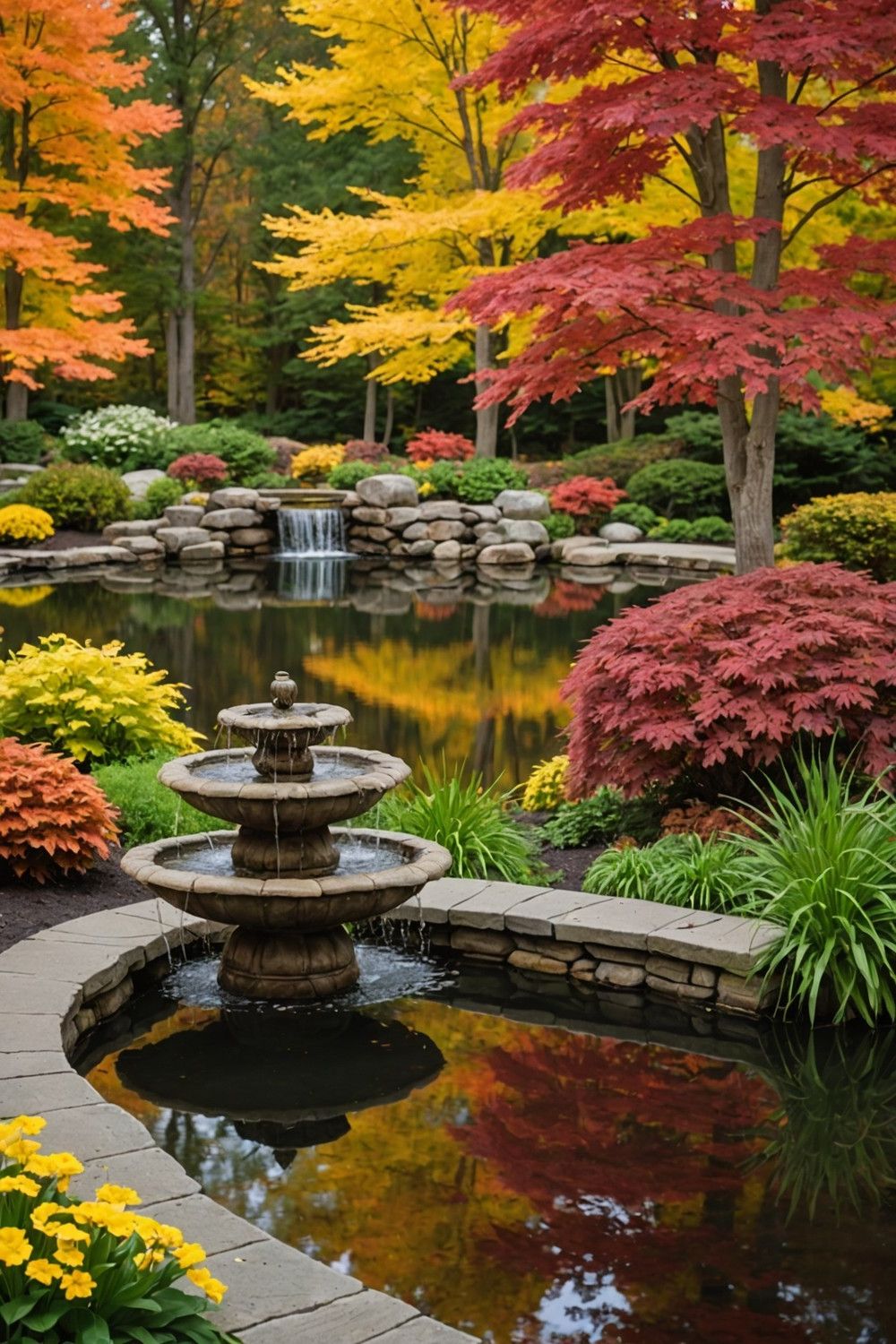 Implement a Water Feature with Fall Foliage