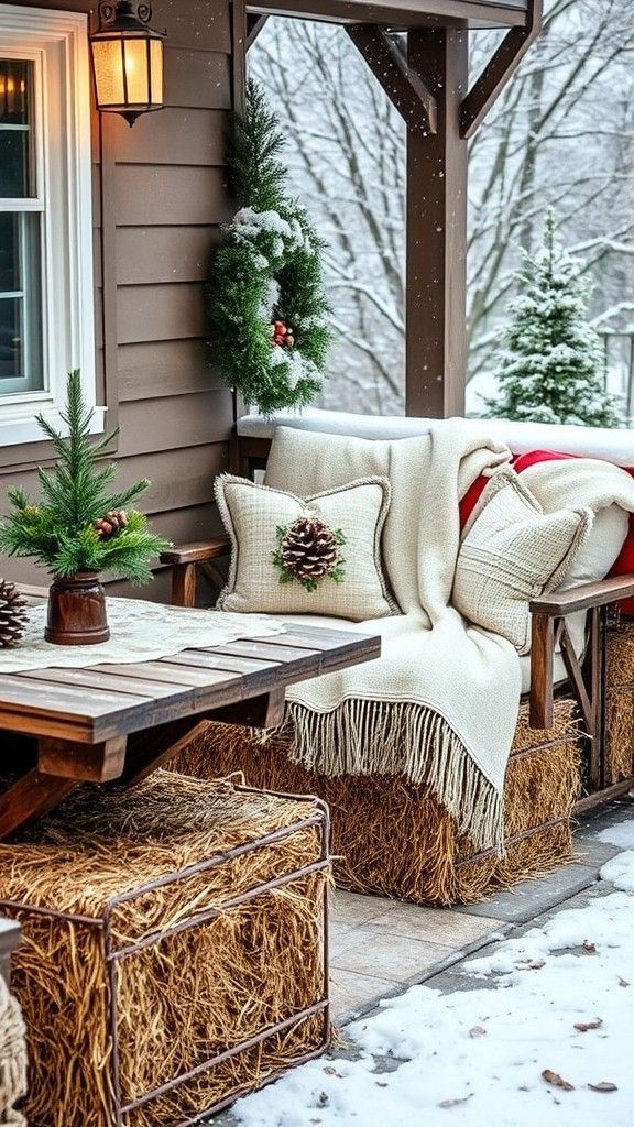 Create Seating with Bales of Hay