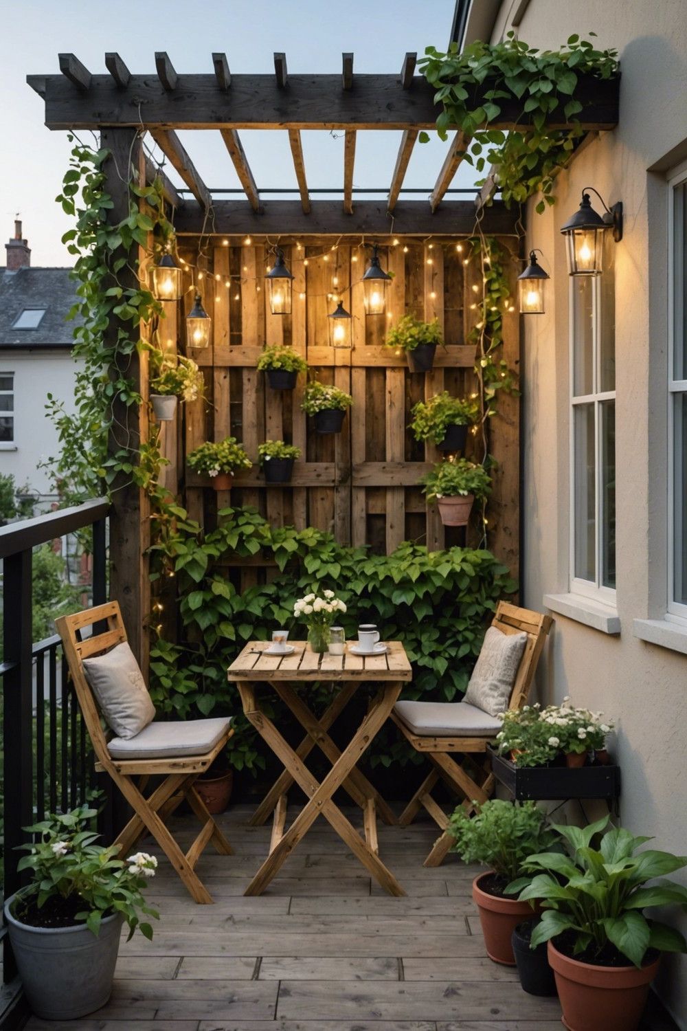 Upcycled Pallet Pergola for Small Spaces