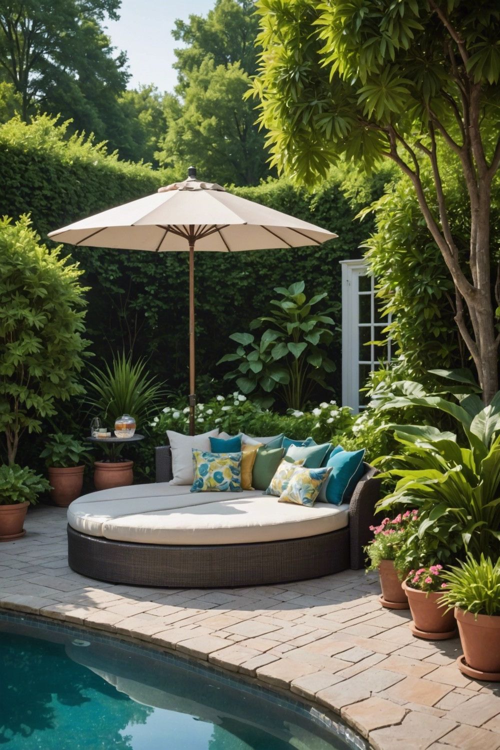 Outdoor Oasis: Poolside Lounge with Daybed