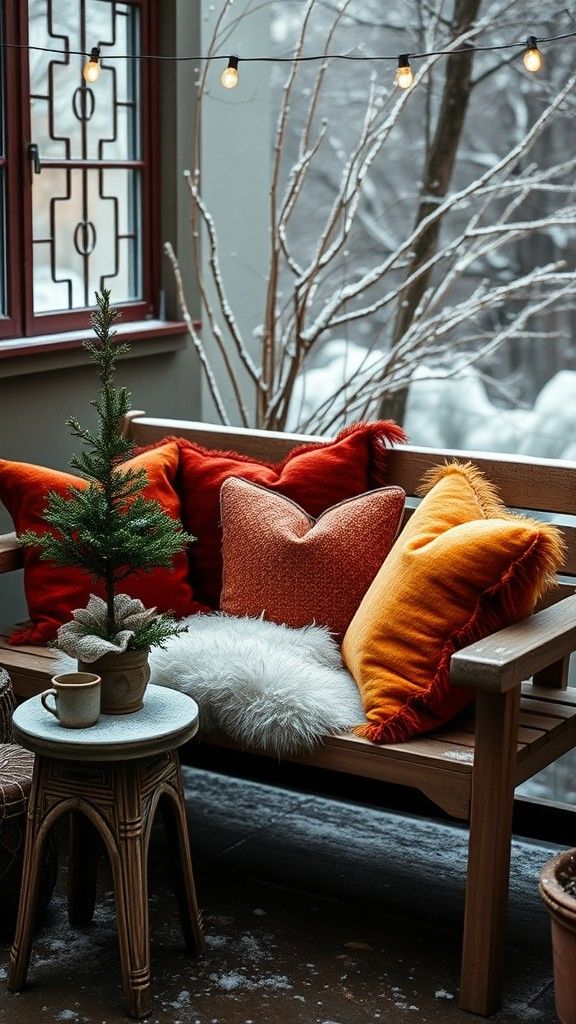Use Throw Pillows in Warm Colors