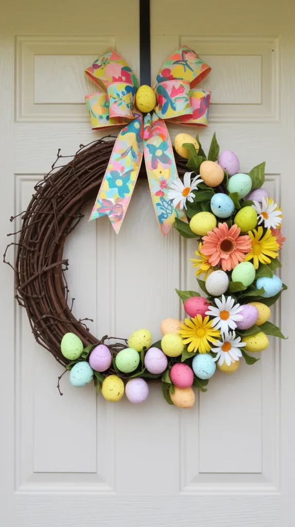 Grapevine Wreath with Eggs