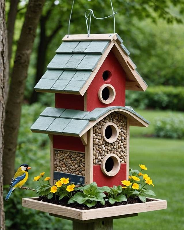 Build a birdhouse or feeder.