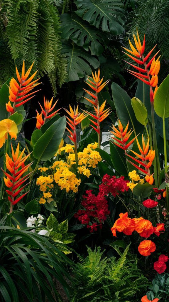 Use Vibrant Colors with Tropical Flowers and Plants