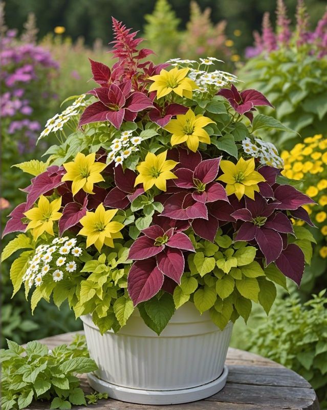 Wildflower Meadow: Mix Coleus with Daisy Varieties