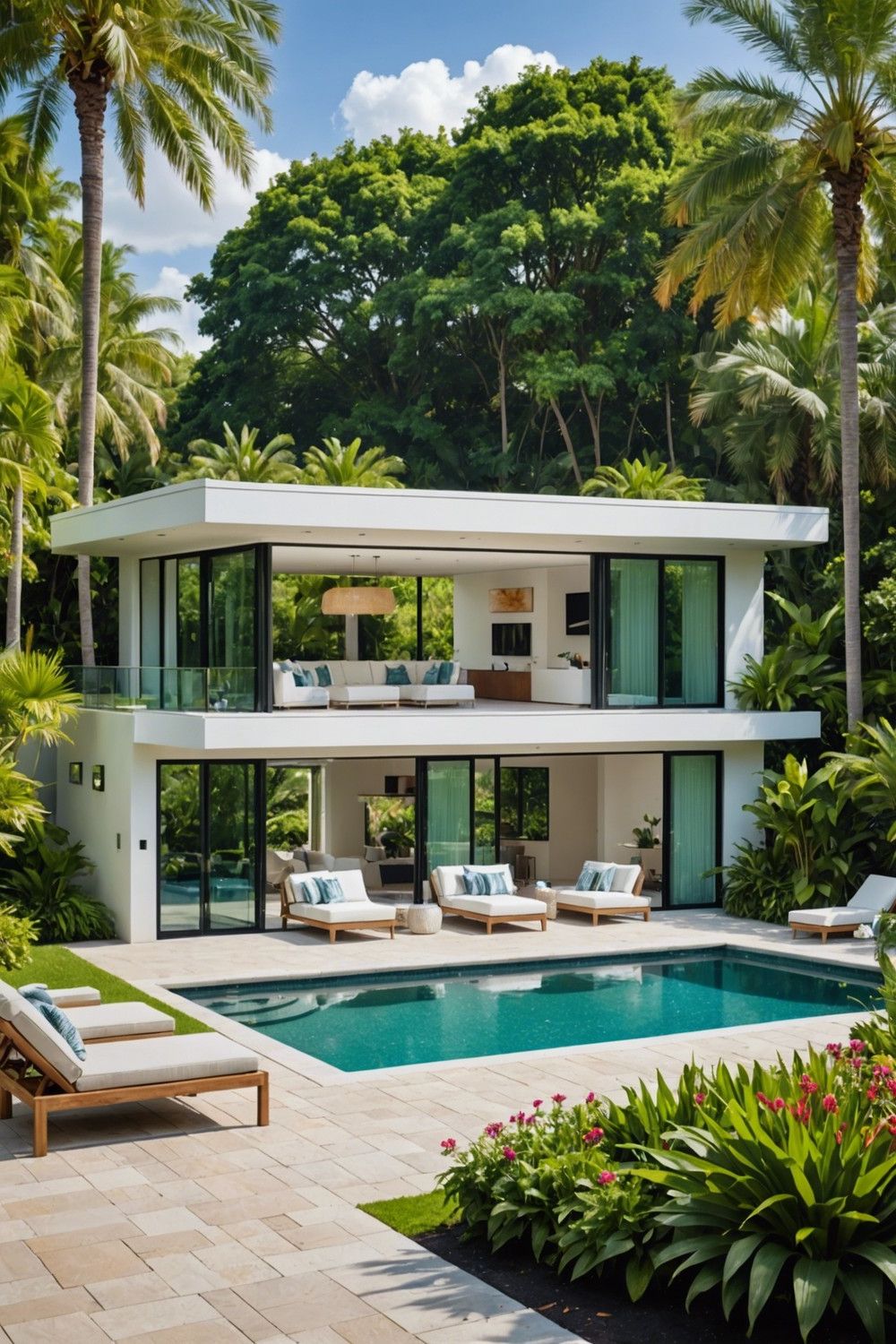 Pool House Adjacent Semi Inground Pool