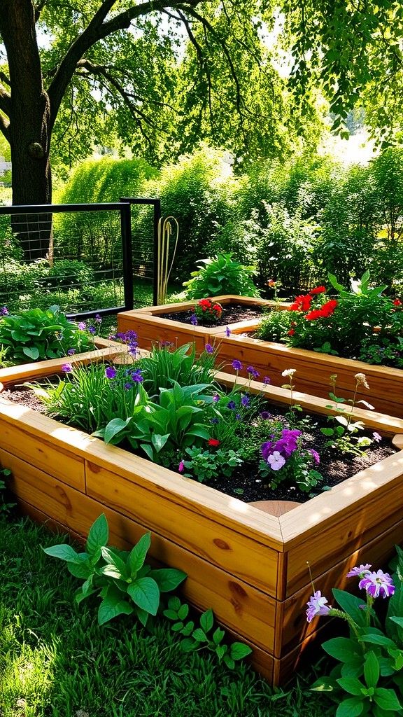 Raised Garden Bed with Built-in Seating